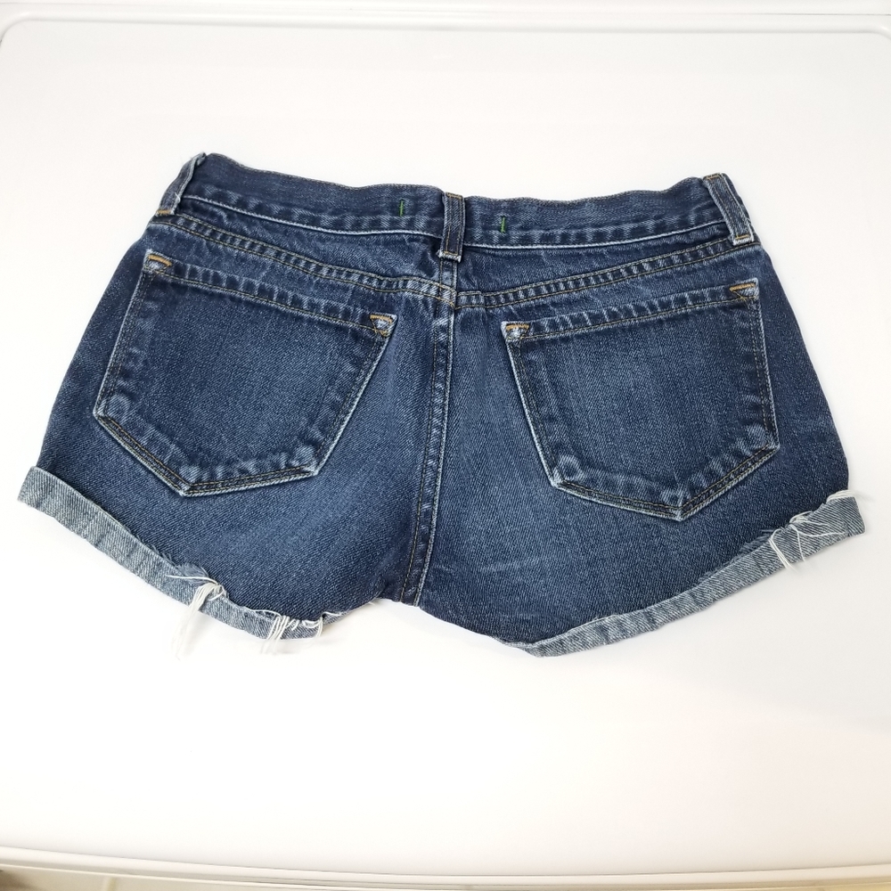 J Brand Cuffed 5 Pocket Frayed Blue Denim Shorts Sz 24 - Picture 4 of 13